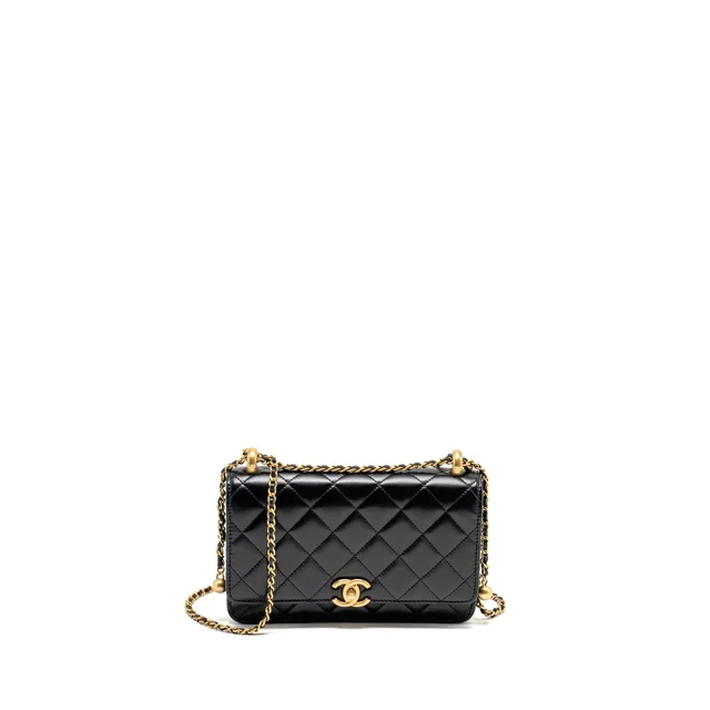 Chanel 24c Gold Crush Wallet On Chain Calfskin Black GHW(microchip) in Black Calfskin from EMIER
