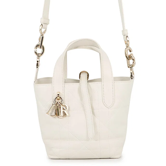 Dior Jules Vertical Tote Bag Latte WhiteS6100OSNW_M030 Calf Leather Size Nano in Calfskin from GALLERY RARE