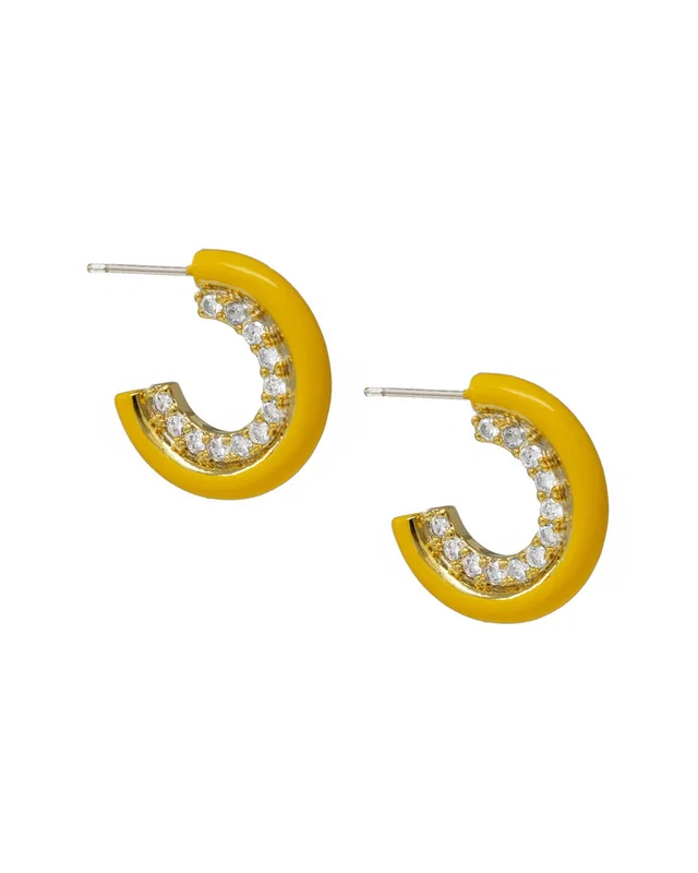 Cloverpost Decade 14K Plated CZ Hoops, image 1 of 1 from Gilt