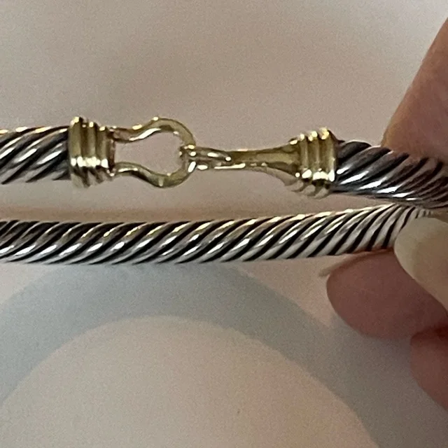 David Yurman Silver And Gold Cable Bracelet in silver|gold|gray from Poshmark