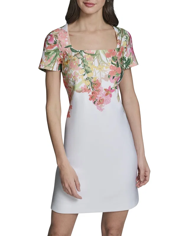 KARL LAGERFELD Printed Scuba A-Line Dress, image 1 of 1 from Rue La La