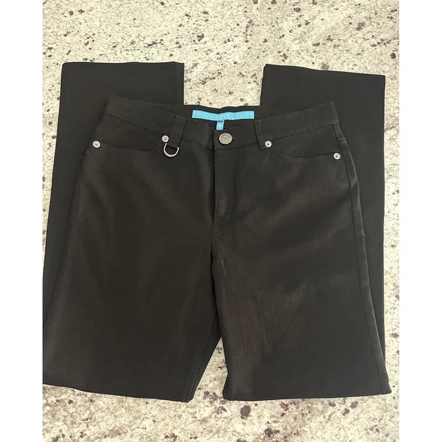 Escada Sport Lamb Nappa Leather Trim Stretch Denim Black Jeans 40 in black Nappa leather from Poshmark