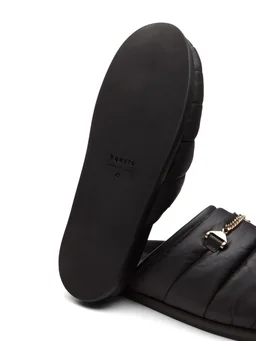 Hyusto Wide Band Slide Sandals in 80% Polyester, 20% Calf, photo 5 of 6 from LUISAVIAROMA