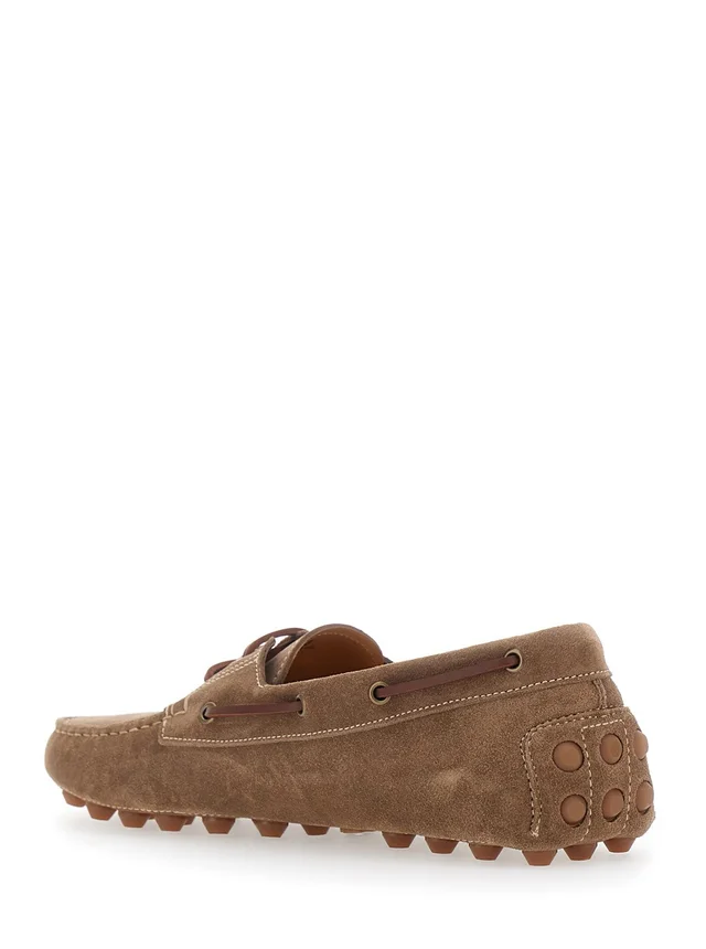Tod's 'Bubble Gommino' Brown Loafers with Contrasting Stitching in Suede Man in Brown 100% Calf, photo 6 of 8 from Gaudenzi Boutique