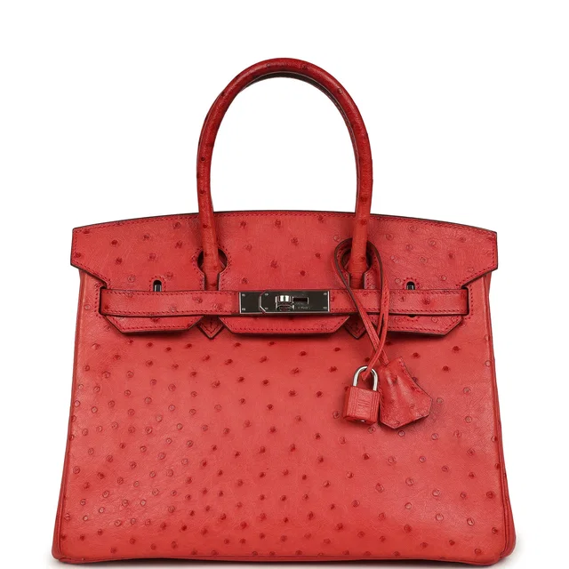 Hermès Birkin 30 Bougainvillea Ostrich Palladium Hardware in Ostrich from Madison Avenue Couture
