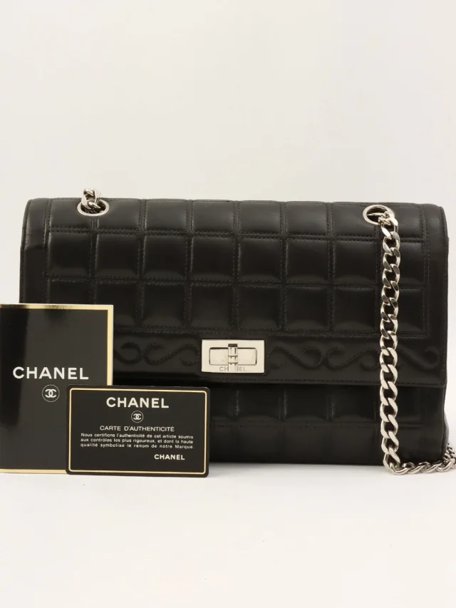 Chanel Around 2000 produced Chocolate Bar 2.55 CC Mark Chain Bag Black from VINTAGE QOO TOKYO, photo 17 of 17