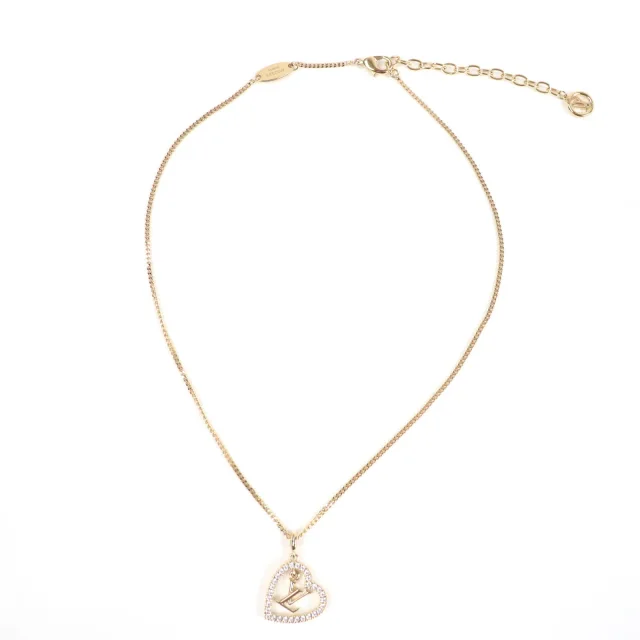 My LV Heart Rhinestone Necklace in Gold Gold-plated metal from LuxUness, photo 3 of 9