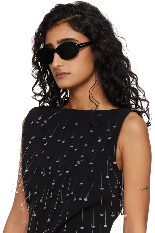 Saint Laurent Black SL 594 Sunglasses, photo 4 of 4 from SSENSE