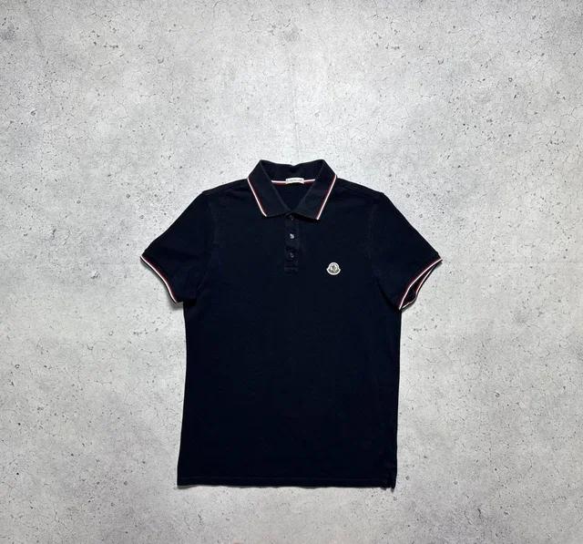 Moncler Maglia Polo Manica Corta Shirt Black Luxury, Men's (Size Small) in black from Grailed