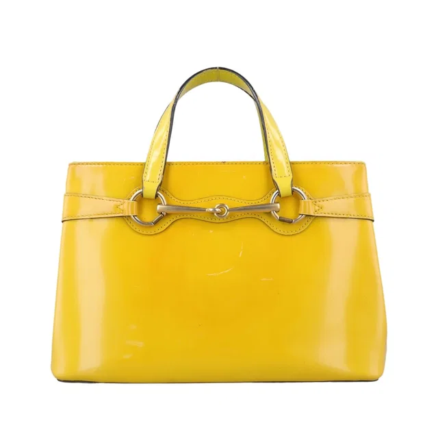 Gucci Bright Bit Yellow Patent Handbag in Yellow Patent leather from The Reluxe