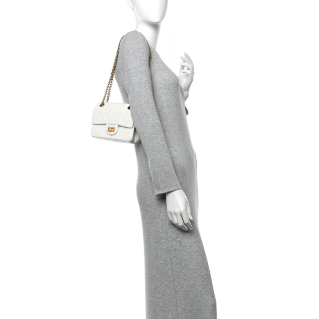 Chanel Aged Calfskin Quilted 2.55 Reissue Mini Flap White in White Calfskin from FASHIONPHILE, photo 2 of 14