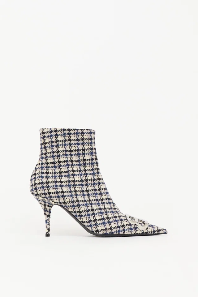 Balenciaga Check BB Ankle Boot from VSP Consignment