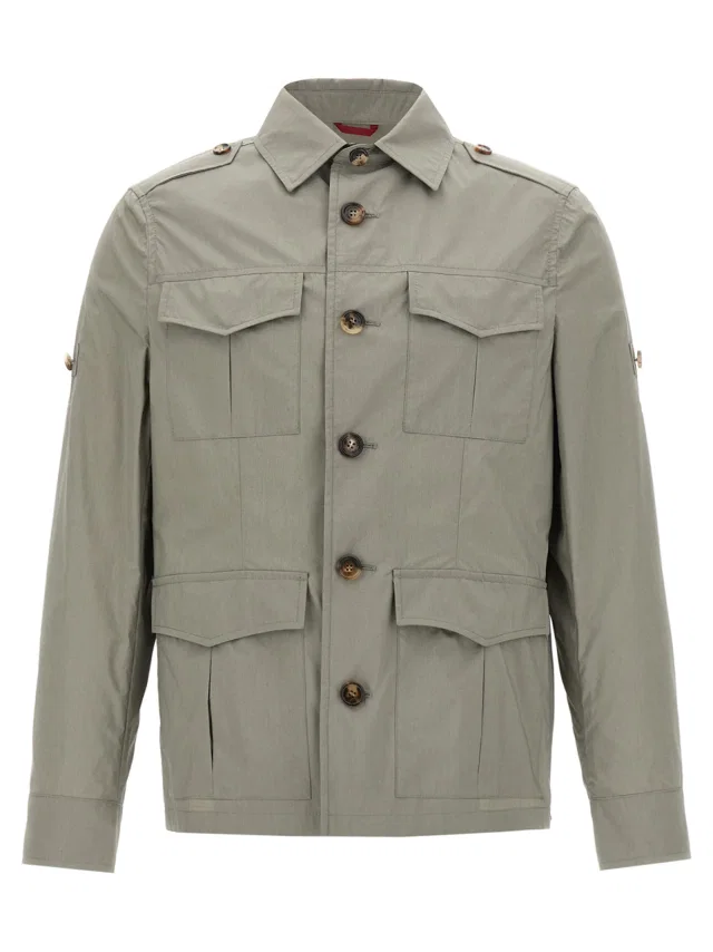 Brunello Cucinelli Water-Repellent Cotton Shell Jacket — Green in Green, image 1 of 1 from italist
