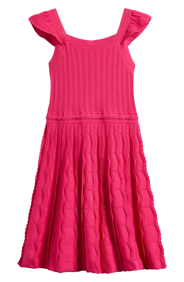 Reiss Kids' Erin Flutter Sleeve Rib Dress in Pink from Nordstrom Rack, photo 1 of 1