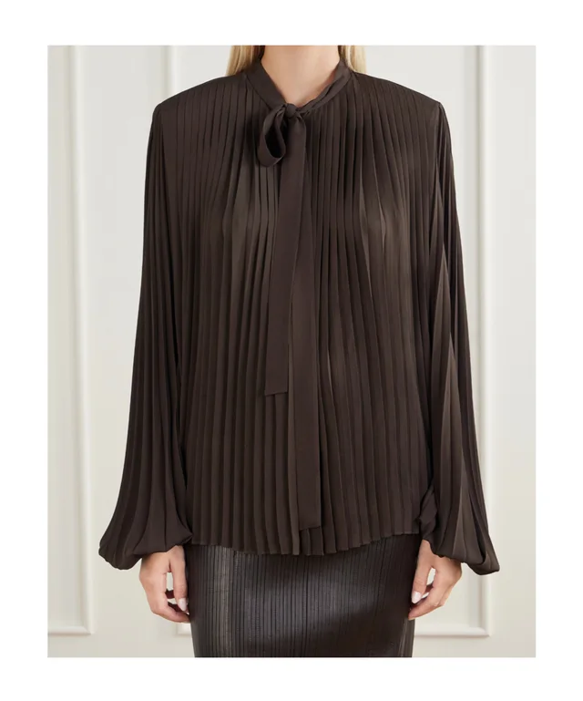 Tom Ford Pleated Pussy-Bow Buttoned Shirt, photo 4 of 8 from SENSER