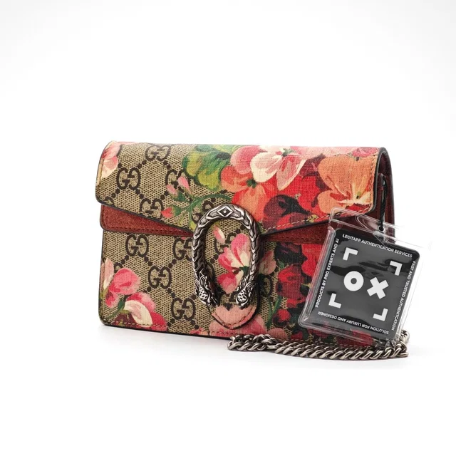 Gucci Dionysus GG Blooms Super Mini Bag 2-Way Clutch Flower Beige in Beige Canvas from The Reluxe