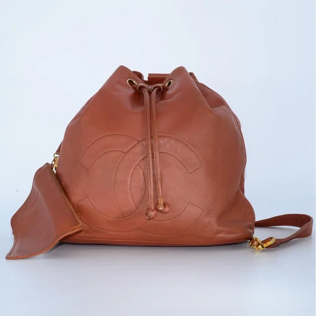 Chanel Big CC Logo Drawstring Backpack Leather in Leather from The Reluxe