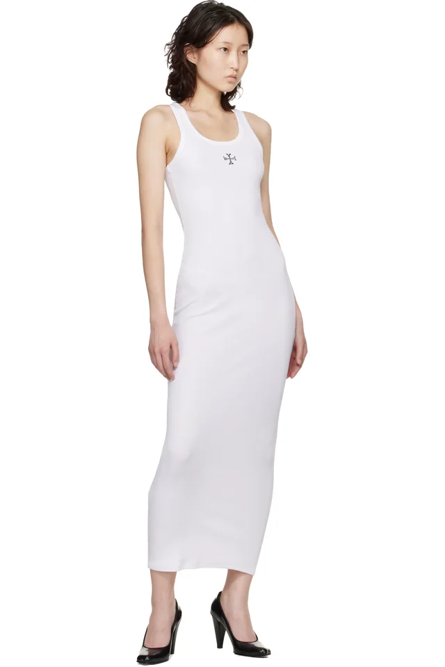 VETEMENTS White Cross Logo Tank Top Midi Dress, photo 4 of 4 from SSENSE