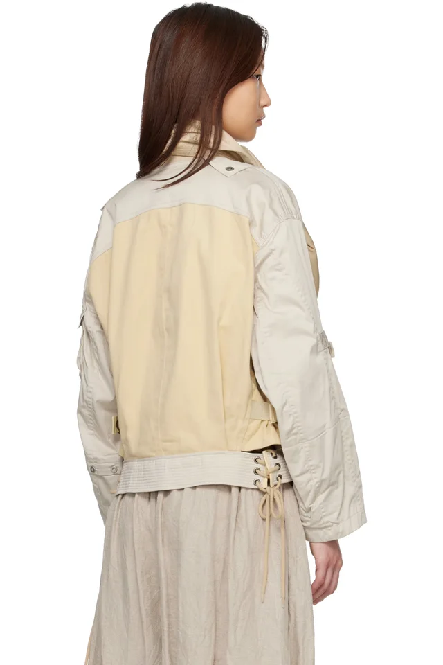 Isabel Marant Beige Julissa Cotton Bomber Jacket, photo 3 of 4 from SSENSE