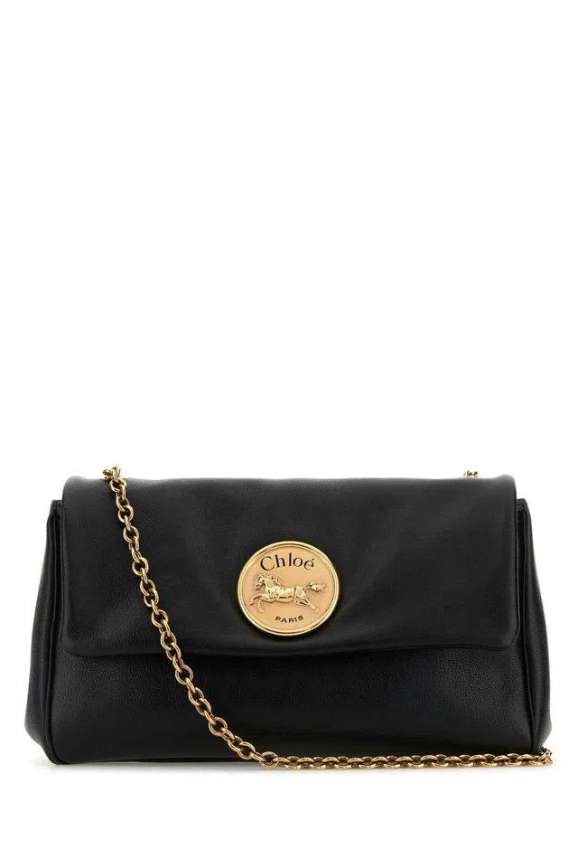 Chloé Heritage Shoulder Bag — Black in Black Leather from HEWI