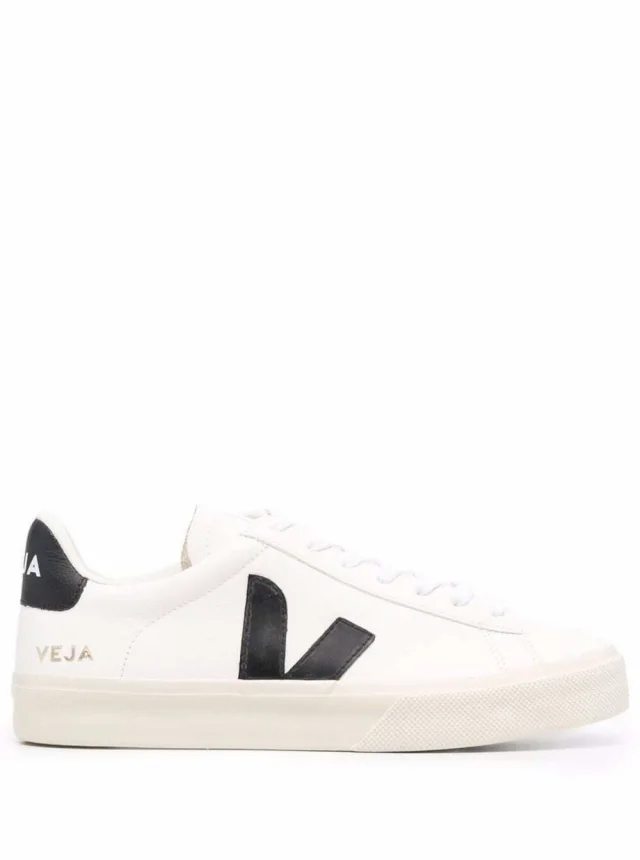 Sneaker 'Campo' with Vegan Leather Logo in White and Black Unisex in White, image 1 of 1 from Gaudenzi Boutique