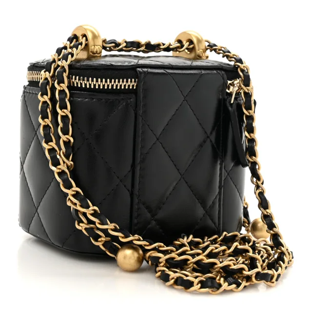 Chanel Quilted Mini Perfect Fit Vanity Case in Black Calfskin from FASHIONPHILE, photo 3 of 11