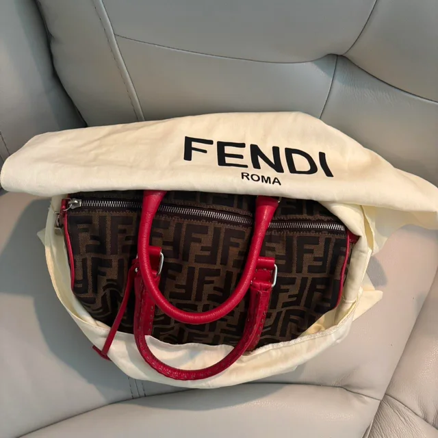 Fendi Women's Shoulder bags - Brown in brown|red from Depop, photo 1 of 1