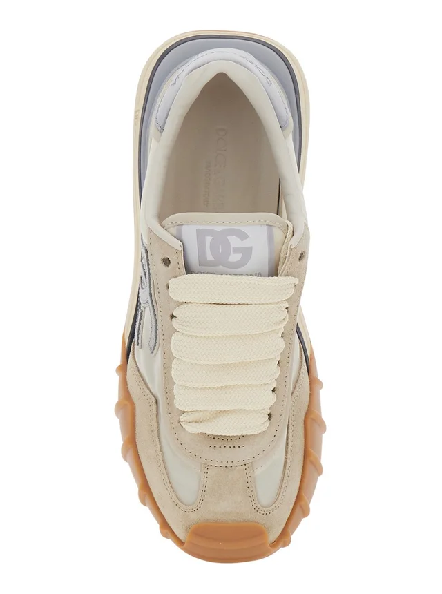DOLCE E GABBANA 'DG Athletic' White Sneaker with DG Logo on the Side in Leather Woman in White 90% Lamb 10% Sheep, photo 8 of 8 from Gaudenzi Boutique