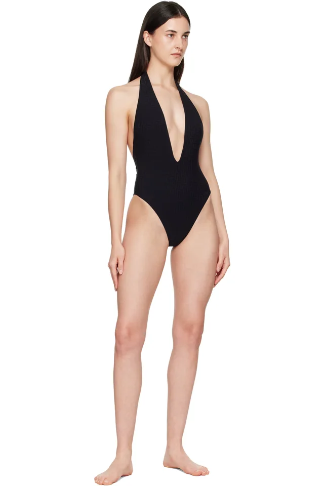 BALMAIN Black Halter Strap Swimsuit, photo 4 of 4 from SSENSE