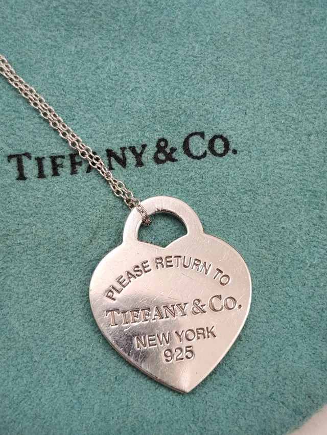 Tiffany & Co. Silver Heart Tag Necklace in silver|blue|gray from Poshmark