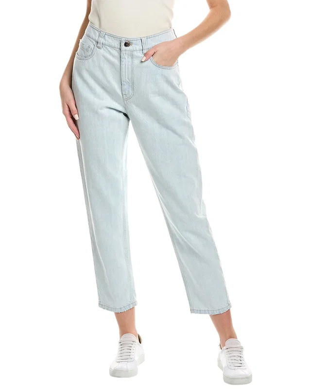 Brunello Cucinelli Light Wash Straight Jean, image 1 of 1 from Gilt