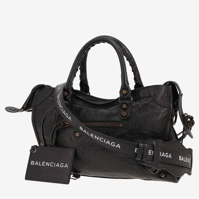 Balenciaga City handbag in black distressed leather in Black Leather from Collector Square