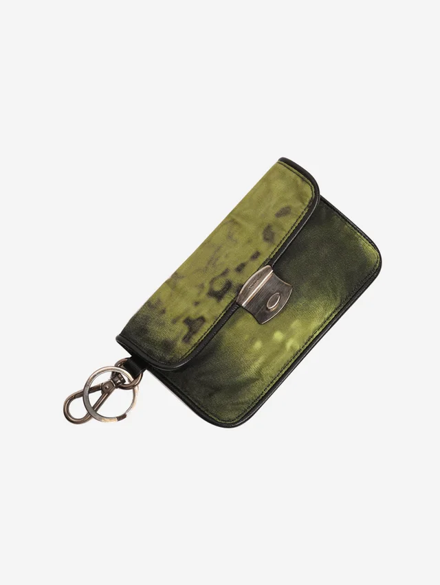 Prada Green nylon pouch keyring in Green Nylon from Sign of the Times