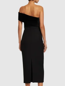 Roland Mouret Midi dress with asymmetric neckline in 86% Polyester, 10% Viscose, 4% Elastane, photo 3 of 5 from LUISAVIAROMA