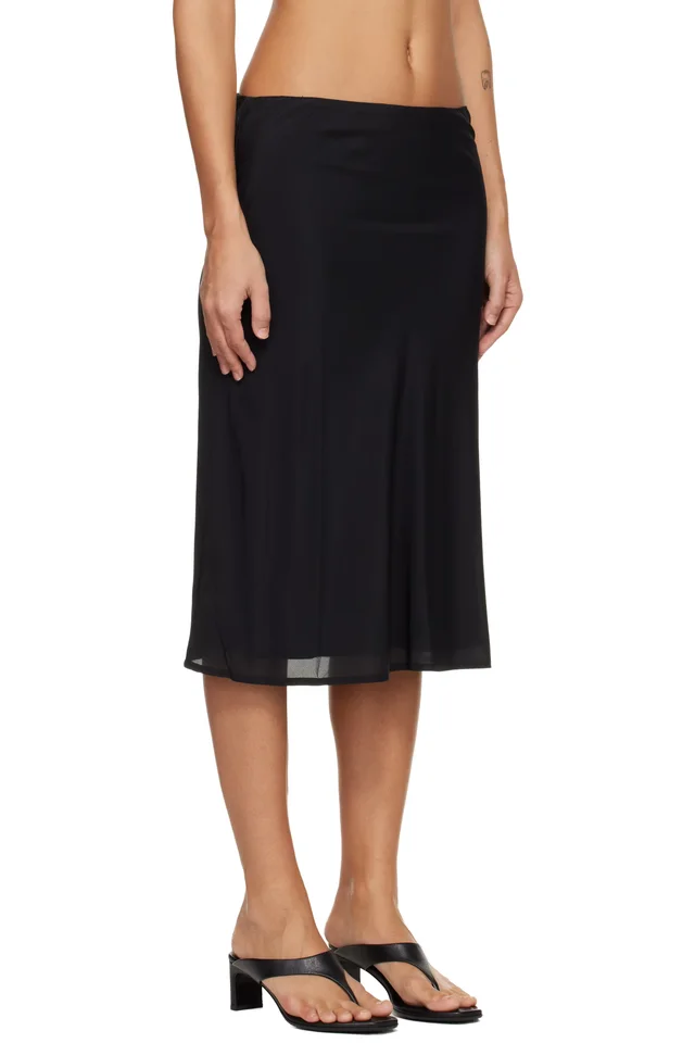 Belle Anna Black Lea Midi Skirt, photo 2 of 4 from SSENSE