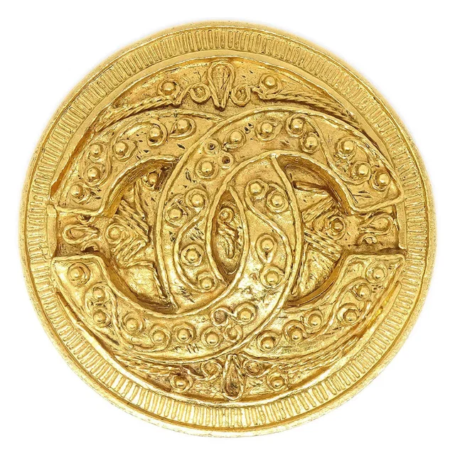 Chanel 1994 Filigree Brooch Pin Gold in Gold from AMORE Vintage Tokyo
