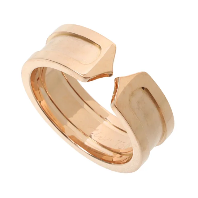 Cartier 18K C2 Ring #50 Pink Gold in Pink from VINTAGE QOO TOKYO