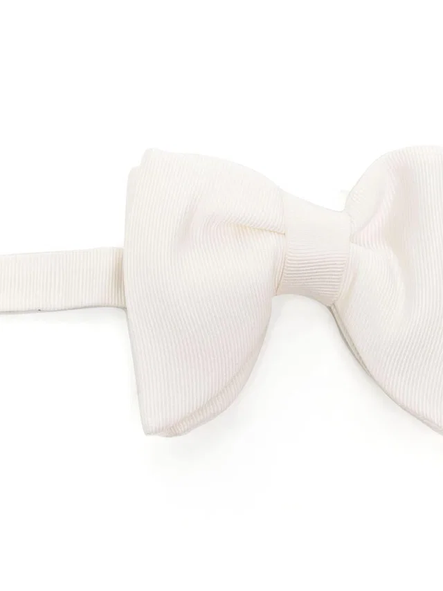 Tom Ford Silk Bow Tie — White Ties in White Silk from HEWI