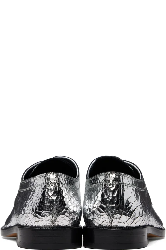 Maison Margiela Silver Tabi Broken Mirror Derbys, photo 2 of 3 from SSENSE