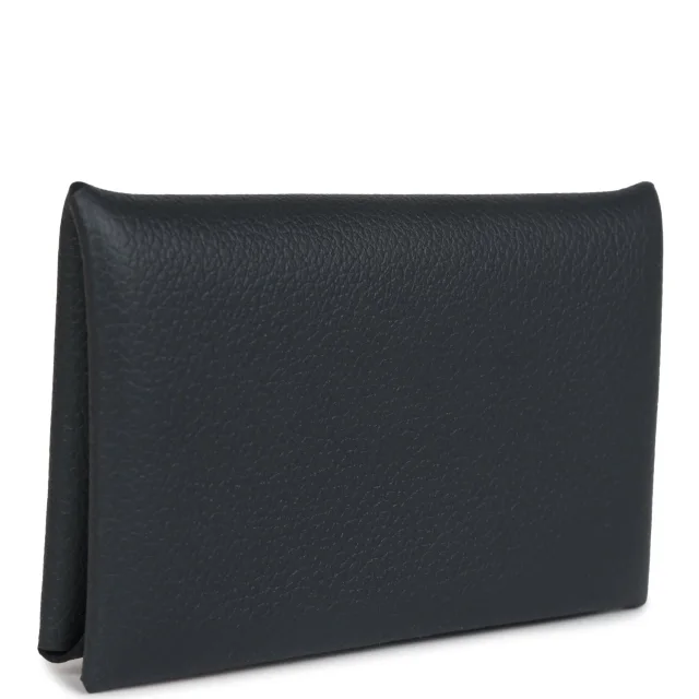 Hermès Calvi Card Holder New Bleu Ocean Evercolor Palladium Hardware in Blue Leather from Madison Avenue Couture, photo 2 of 8