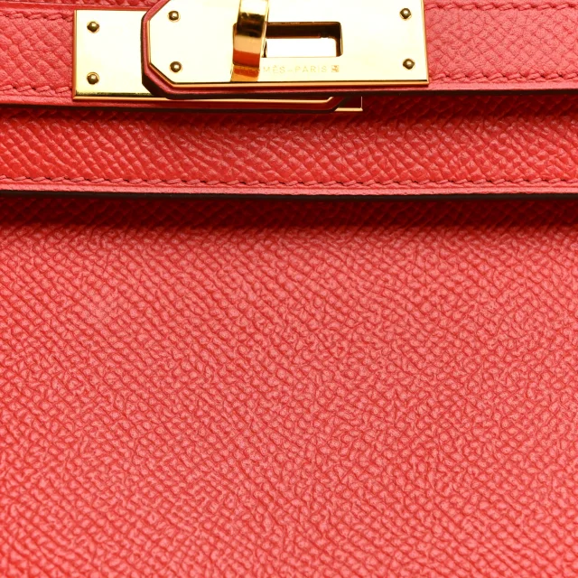 Hermès Epsom Kelly Cut Clutch Pochette Rose Jaipur in Pink Epsom leather from FASHIONPHILE, photo 8 of 11