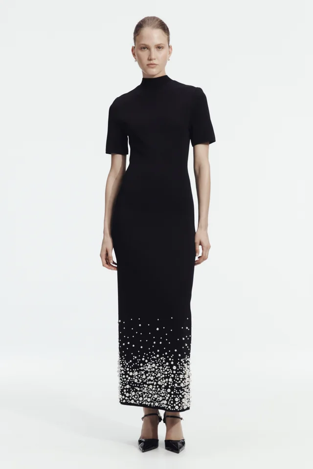 AJE Marlene Pearl Knit Midi Dress in Black from Aje, photo 1 of 1