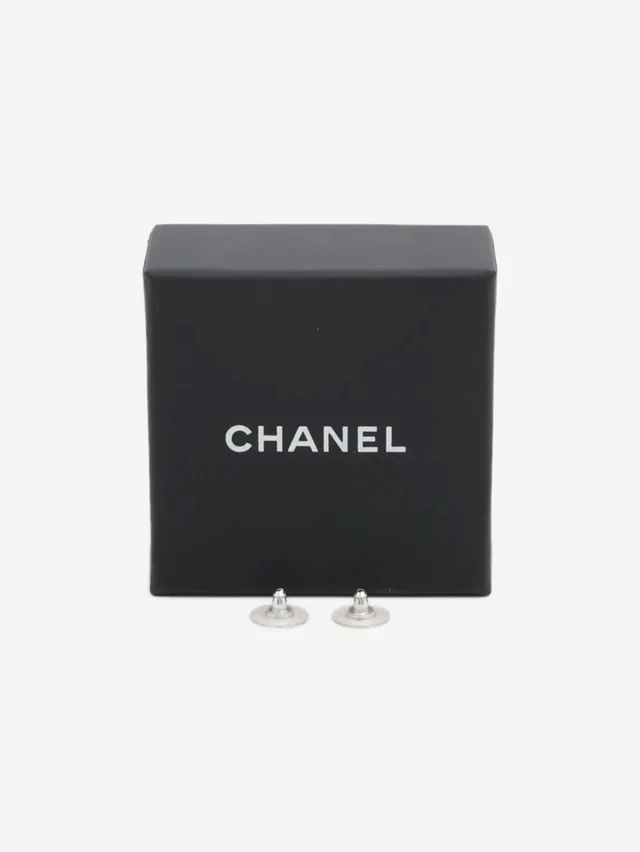 Chanel Silver rhinestone and faux pearl earrings in Silver from Sign of the Times, photo 2 of 2