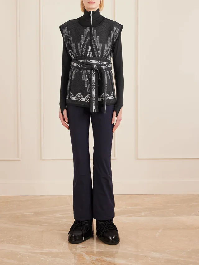 WE NORWEGIANS Kautokeino belted jacquard-knit wool vest in Black, photo 2 of 2 from NET-A-PORTER (Canada)