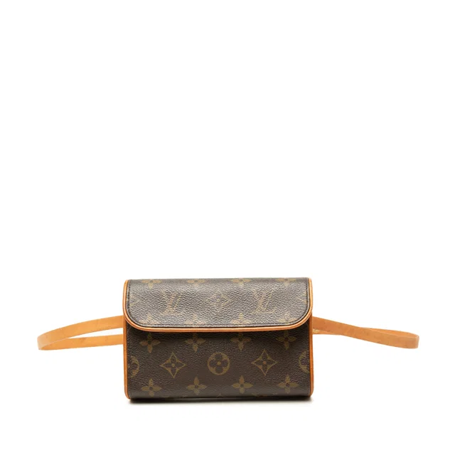 Brown Louis Vuitton Monogram Pochette Florentine Belt Bag in Brown Coated canvas from Designer Revival