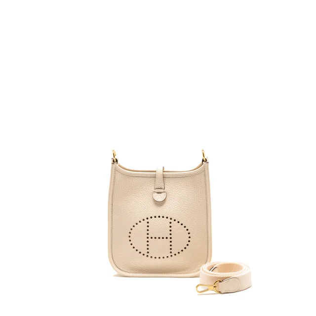 Hermès mini evelyne clemence nata GHW stamp W in Clemence leather from EMIER