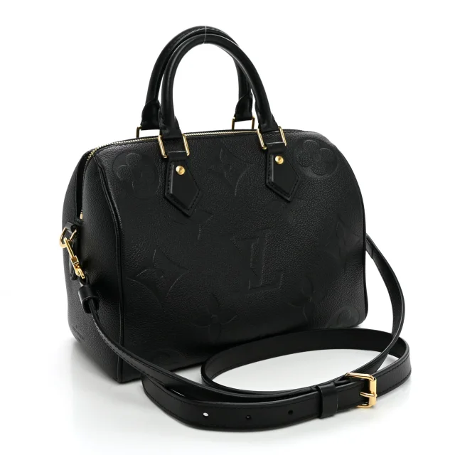 Louis Vuitton Empreinte Monogram Giant Speedy Bandouliere 25 Black in Black Leather from FASHIONPHILE, photo 3 of 9