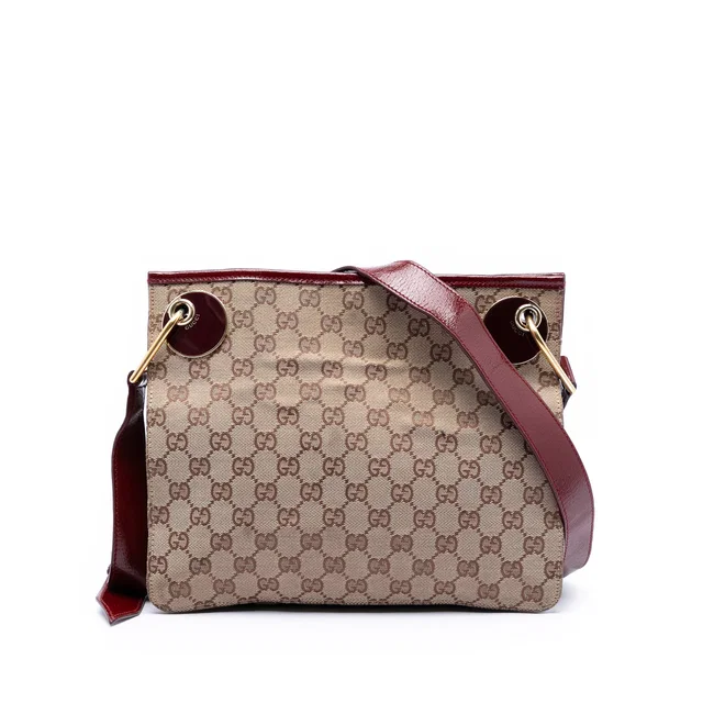 Beige Gucci GG Canvas Eclipse Crossbody in Beige Canvas from Designer Revival