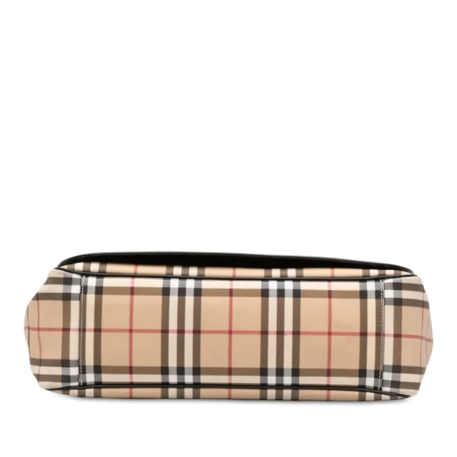 Beige Burberry House Check Coated Canvas Flap Crossbody in Beige Coated canvas from Designer Revival, photo 3 of 3