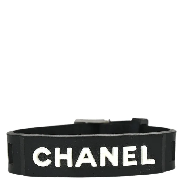 Chanel Rubber Bracelet Black 99P in Black from AMORE Vintage Tokyo